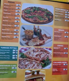 Lebensmittelpreise in Göreme in der Türkei, Das Menü im Touristencafé - Pizza