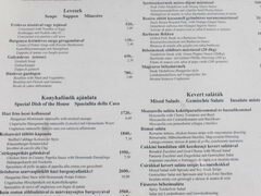 Lebensmittelpreise in Budapest, Billiges Restaurant - Menü