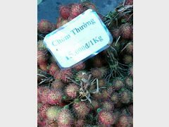 Vietnam, prix des fruits à Dalat, ramboutan 