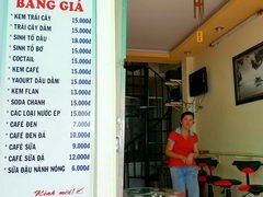 Vietnam, Dalat prix des aliments, Prix des aliments dans le café