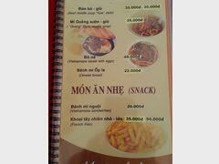 Preise in Cafés und Restaurants, Frühstück im Restaurant, Vietnam, Dalat