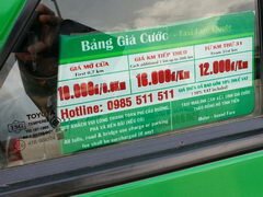 Vietnam, Dalat transport, Tarifs des taxis à Dalat