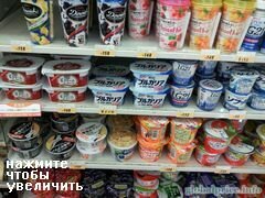 Kosten von Lebensmitteln in Japan, Joghurt in einem Geschäft