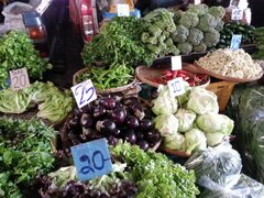Thailand, Chiang Mai, Gemüsepreise auf dem Markt, Verschiedene Gemüsepreise auf dem Markt