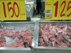 Supermarktprodukte in Hua Hin, Thailand, Schweinefleisch